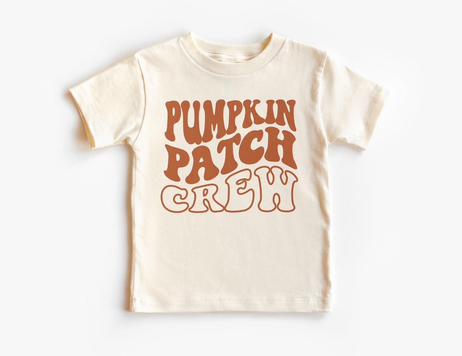 Pumpkin Patch Crew Shirt - Retro Fall Pumpkin Picking Outfit - Halloween Kids Shirts - Unisex & Youth Natural T-Shirt 130