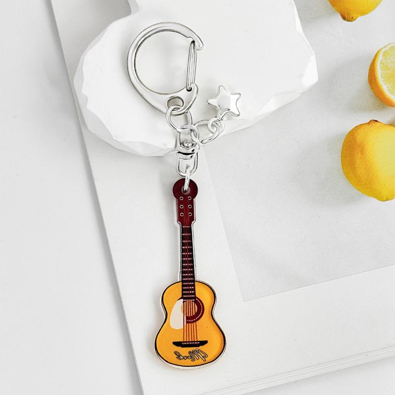 Hiphop Rocková Kytara Klíčenka Cool Módní Punk Harajuku Hudební Klíčenka Přívěsek na Tašku
