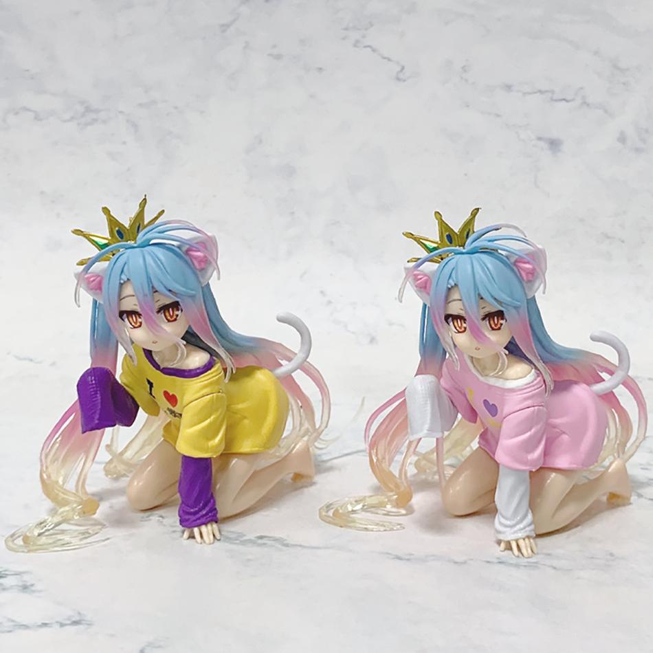 10cm No Game No Life Shiro Action Figure Collection Ornament Gifts Art Works Two Dimensional Girl Pvc Model Toys Desktop Gk