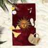 1pc, Vintage Sun Totem Oversized Soft Beach Towel, Mysterious Pattern Print, Microfiber Bath Towel, Quick-Drying,Super Absorbent
