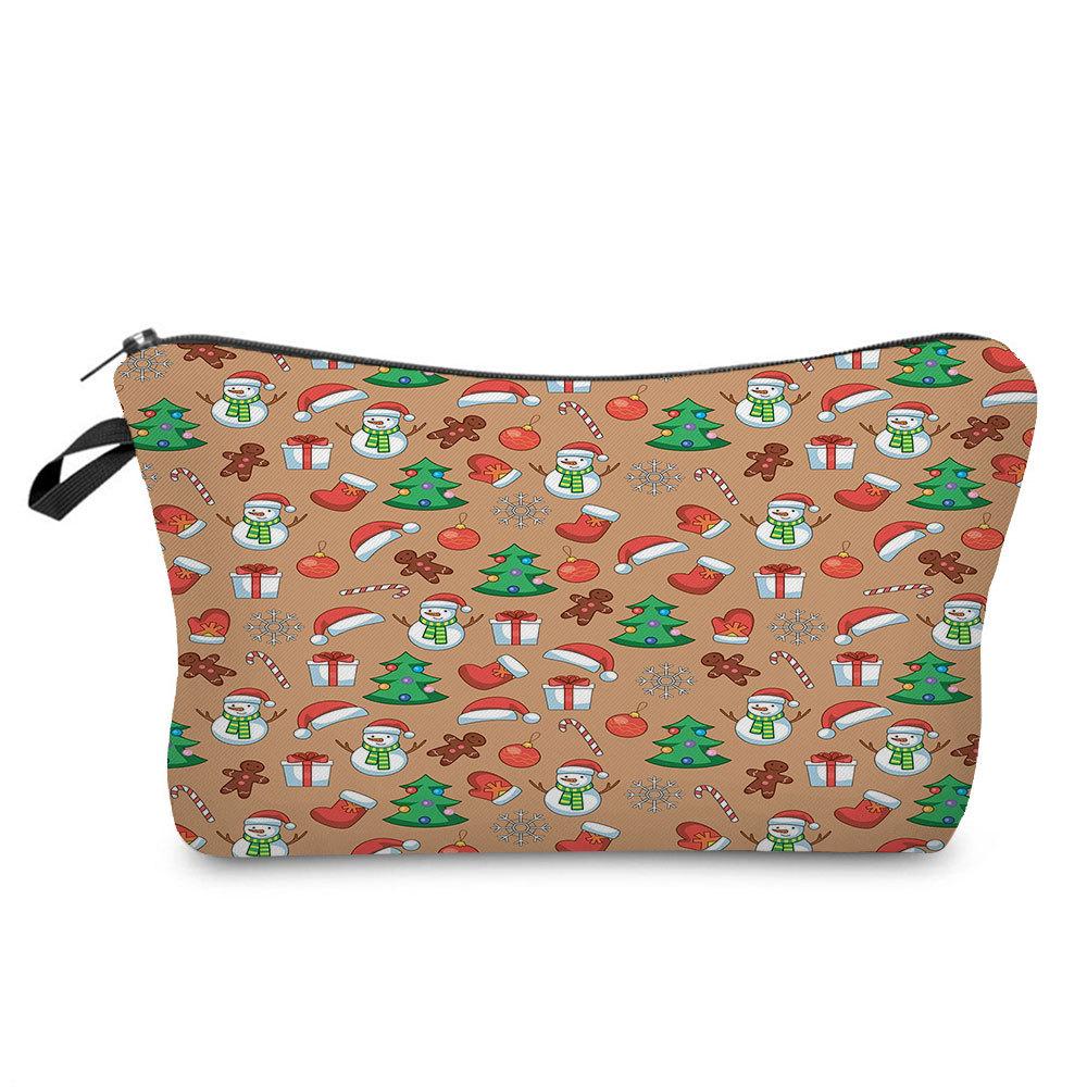 Women Snowman Print Cosmetic Bag Toiletries Organize Travel Storage Case 6766