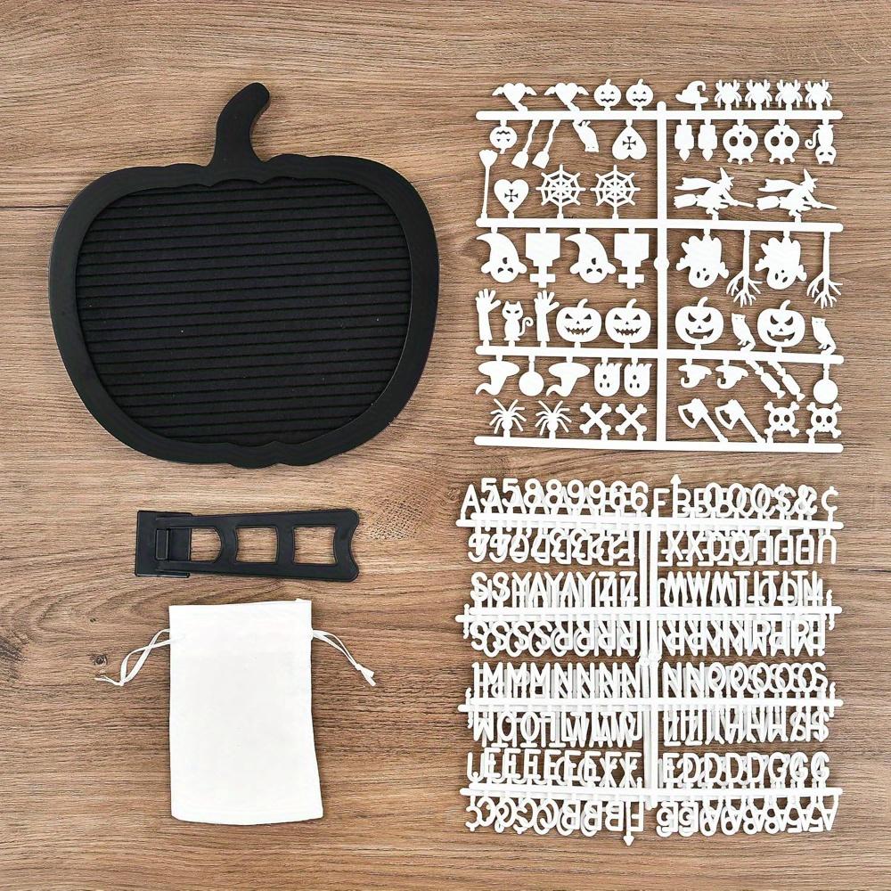 

Halloween Pumpkin Felt Letter Board Changeable Message Board for Classroom Baby Announcement Home Party Decor