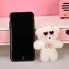 Cute Plush Bear Keychain Cartoon Blush Bear Pendant Keyring Animal Toy Couple Key Rings Hanging Ornament for Phone