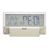Seiko Clock Table Clock Alarm Clock Radio Digital Calendar Temperature and Humidity Display See-through LCD Light Brown Wood Grain Pattern Body Size: