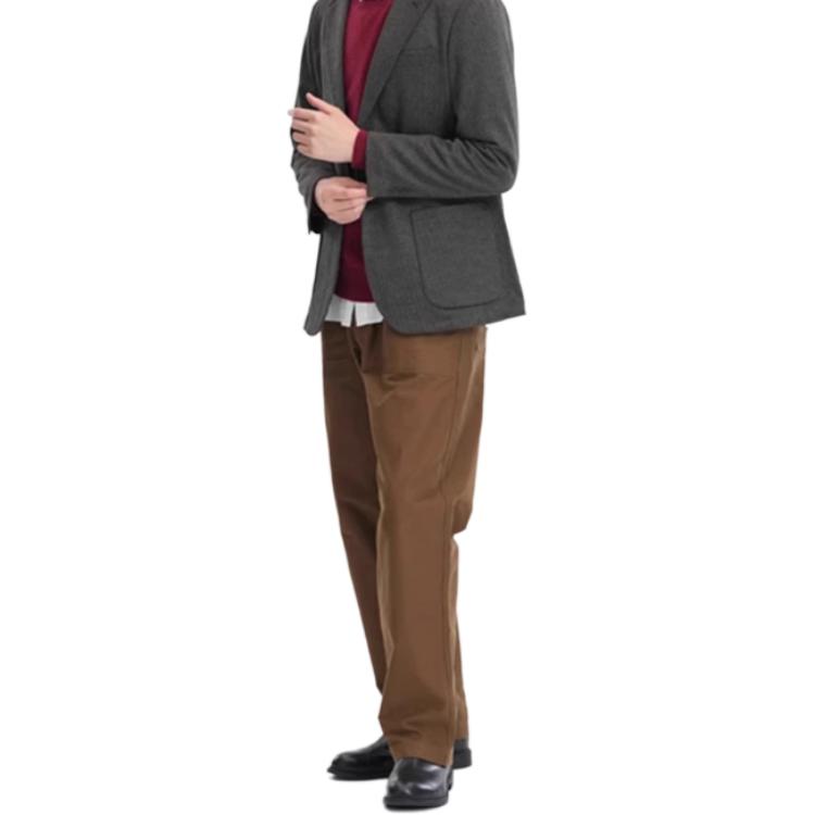 Uniqlo Solid Color Straight Leg Casual Work Pants Unisex pants Brown 459707-36