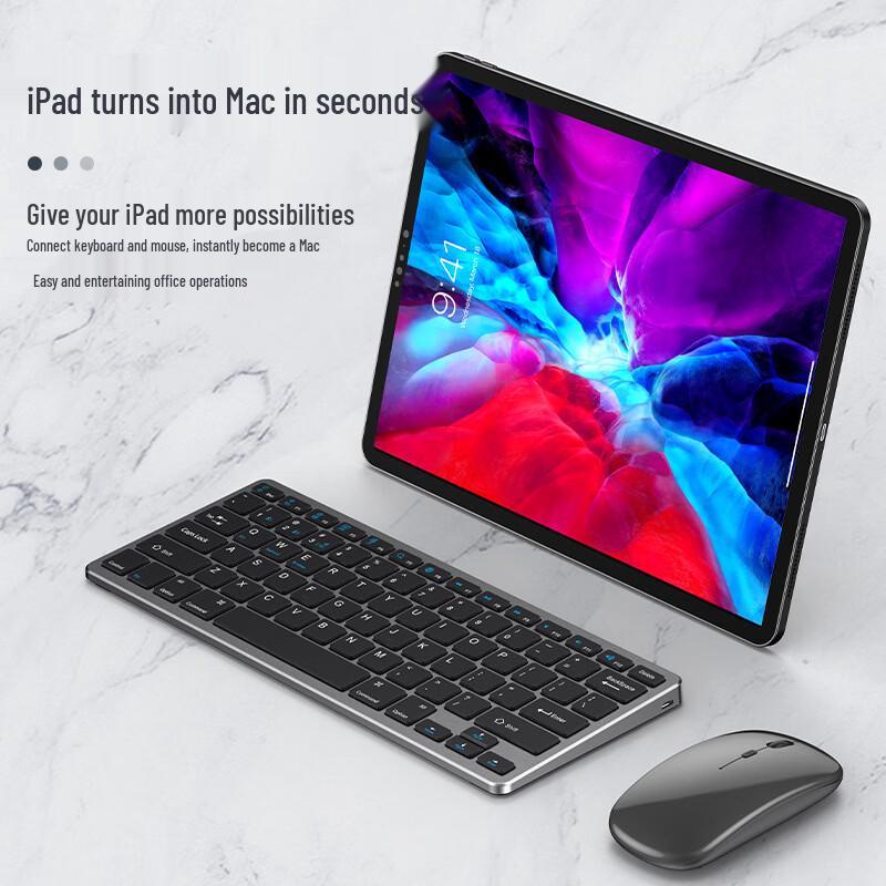 Combo de Teclado Silencioso Bluetooth RGB OLOEY y Ratón Vertical