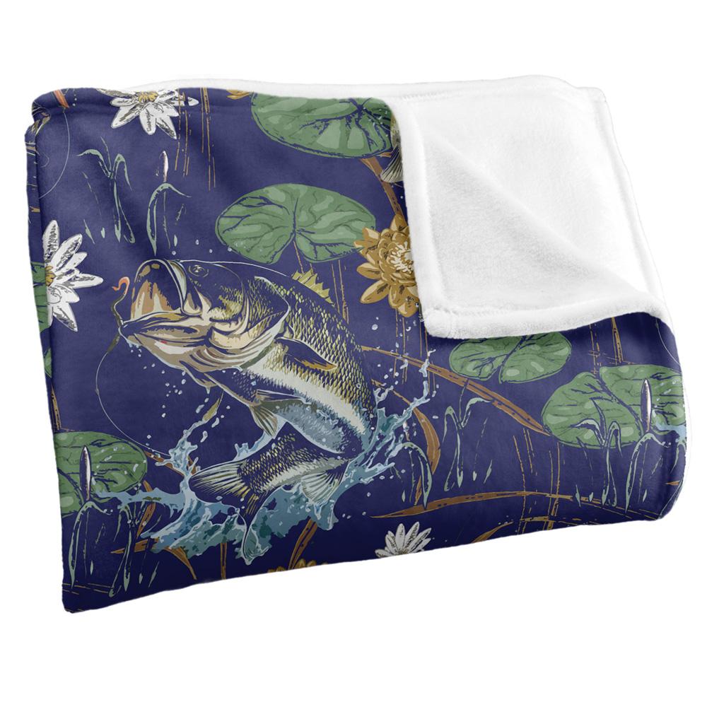 JQ Licensing Jl-Jp-Jq Silky Tiki Flower Fishing Supersoft Blanket