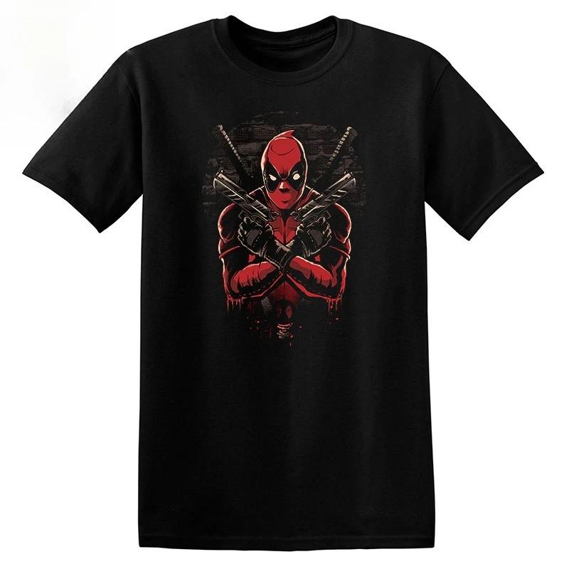 

2026 Licensed Cartoon Fashion Deadpool Printed T-Shirts Relaxed Plus Size Men s and Women s Short Sleeves 4XL