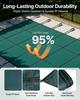 Rectangular Safety Mesh Swimming Pool Cover 14X26 FT Green Winter Outdoor