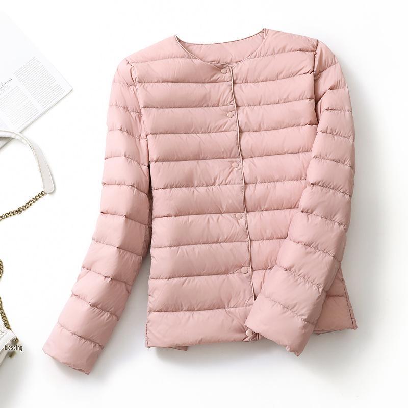 Women s Korean Style Slim Fit V-Neck Lightweight White Duck Down Jacket XXXXL