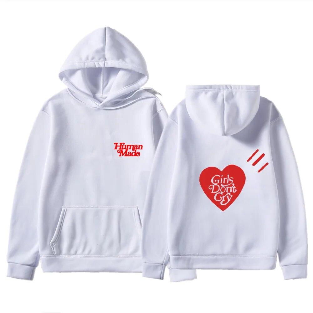 Girls Don’t Cry Human Unisex Hoodies Sweatshirts Autumn Winter Letter Printing Casual Japanese Streetwear Unisex Male Clothing