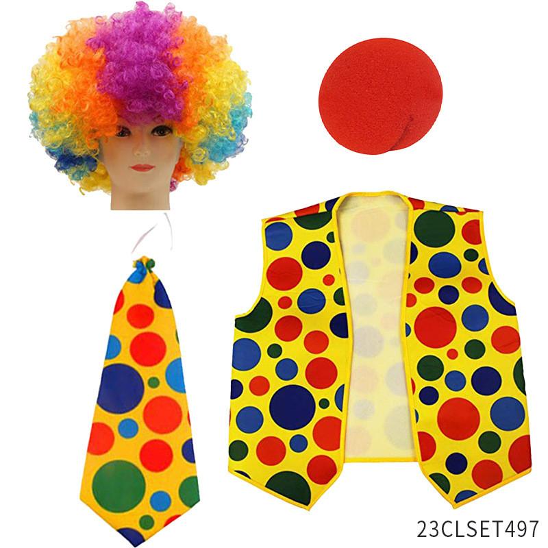 Roleplay Joker Outfit With Clown Nose And Wig Set For Cosplay Costume Events