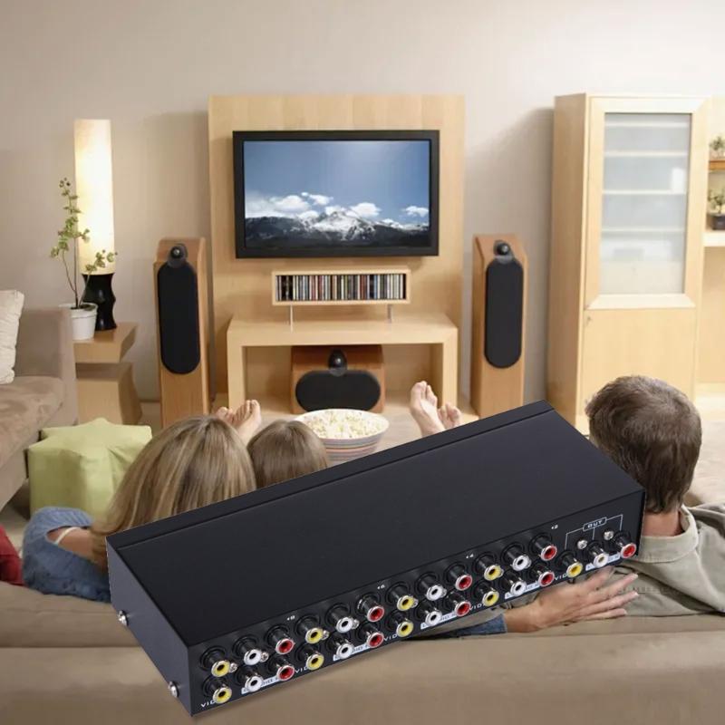 Compactly 8Port  Audios Video Selectors A V Switcher Video Switcher for Home Theater Systems TV Projectors Connection