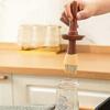 20cm Pastry Brush with Glass Oil Bottle 200ml Oil Bottle with Brush Heat Resistant No Smell(Brown)  -Sy