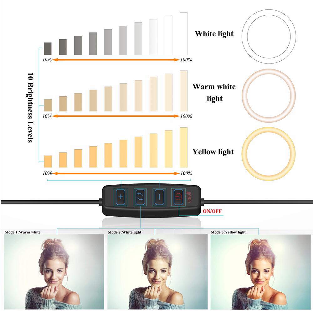 16cm LED Fill Ring Light for Photography Live Streaming YouTube Video with Ballhead Adapter