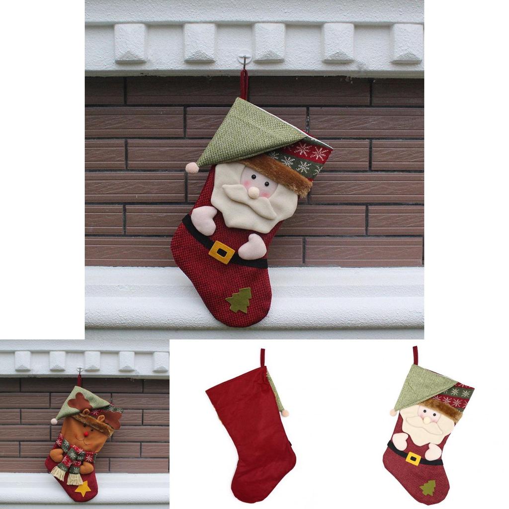 Christmas Stocking Handmade Nonwoven Santa Sock For Party Decor Gift For Friends