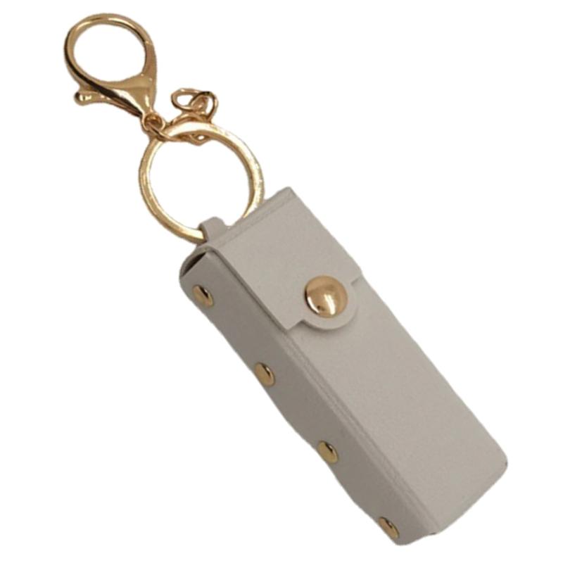 Luxuriöse Leder Lippenstifttasche Schlüsselanhänger Exquisite Aufbewahrungstasche Anhänger Lippenbalsamtasche Schlüsselanhänger Damen Accessoires Schmuck