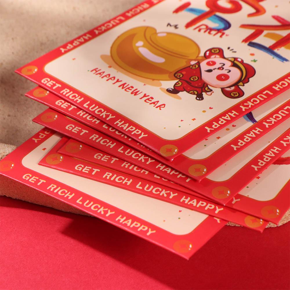6pcs Chinese Style Snake Year Red Envelope Blessing Lucky Money Packets 2025 Red Envelopes  Party