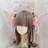 Serre-tête Fleur Papillon Perle - Couronne Artificielle Fait Main Bricolage Bijoux de Cheveux pour Filles, Accessoires de Fête et de Mariage