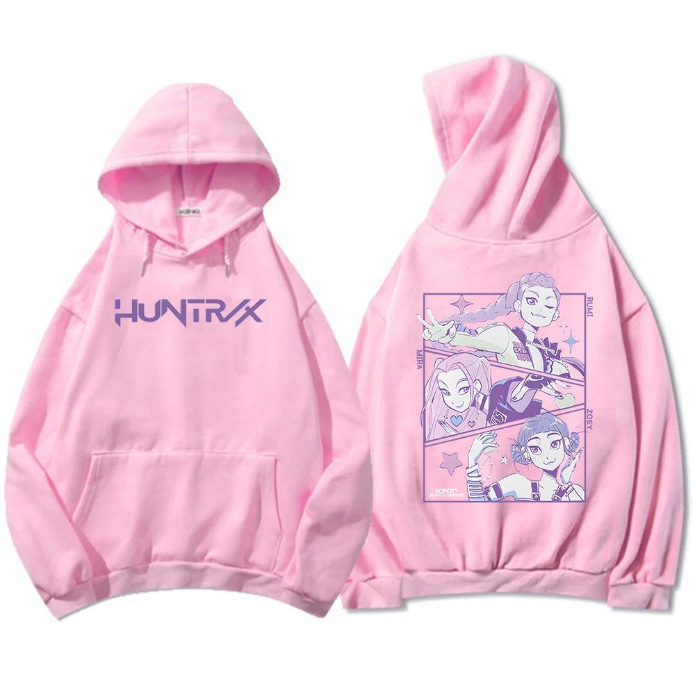Men Women Hoodies KPop Demon Hunters Movie Graphic Sweatshirts Fleece Warm Hooded Pullovers Sudadera Print Top