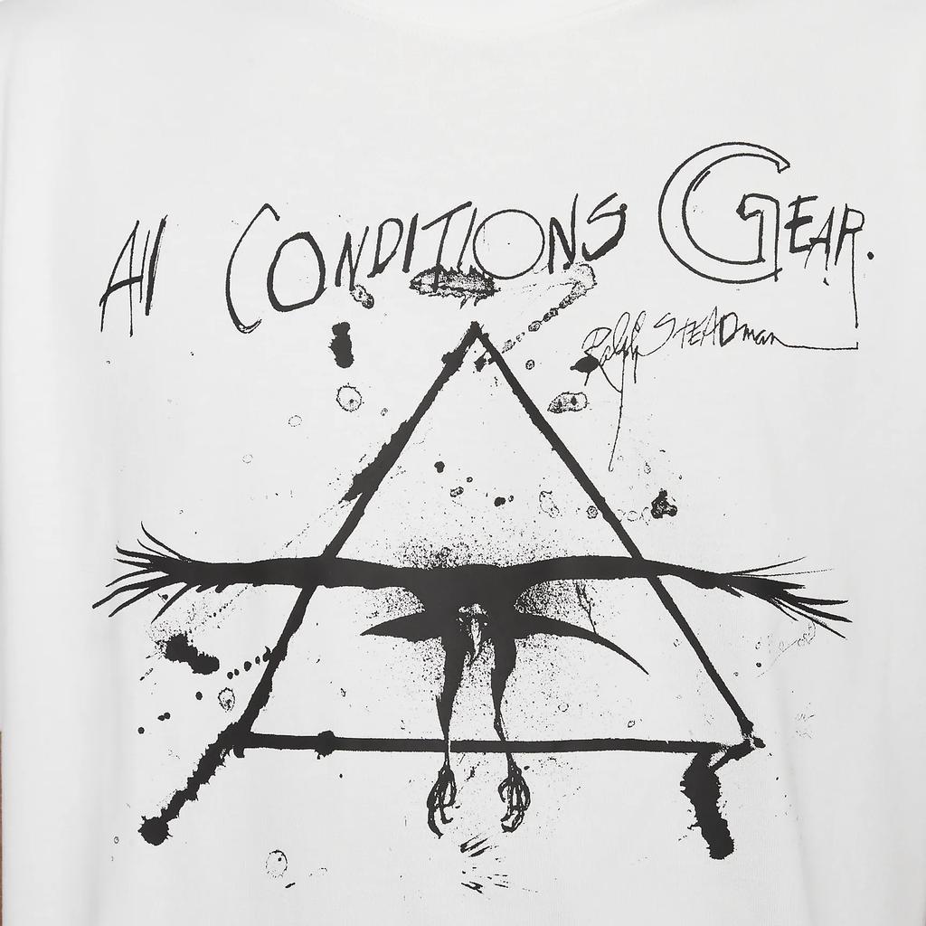 Nike Patterned Print Crew Neck Loose Short Sleeve T-Shirt Men Tops White FJ1129-121