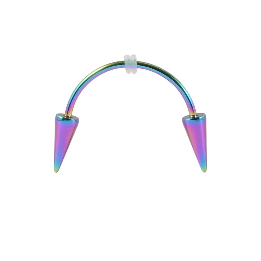 

1 шт. Титановая сталь С-образная штанга Клыки вампира Зуб Губы Пирсинг Панк Шипованный Лабрет Серьги для пирсинга хряща уха Циркон