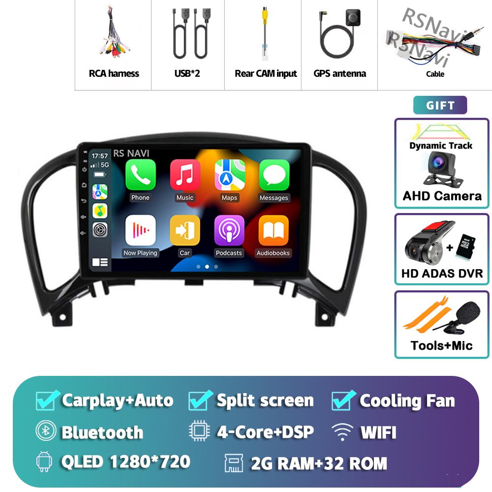 Android 14 Carplay Auto For Nissan Juke 2010 - 2014 Car Radio Player Multimedia Stereo Navigation Head Unit DSP 360 Camera GPS