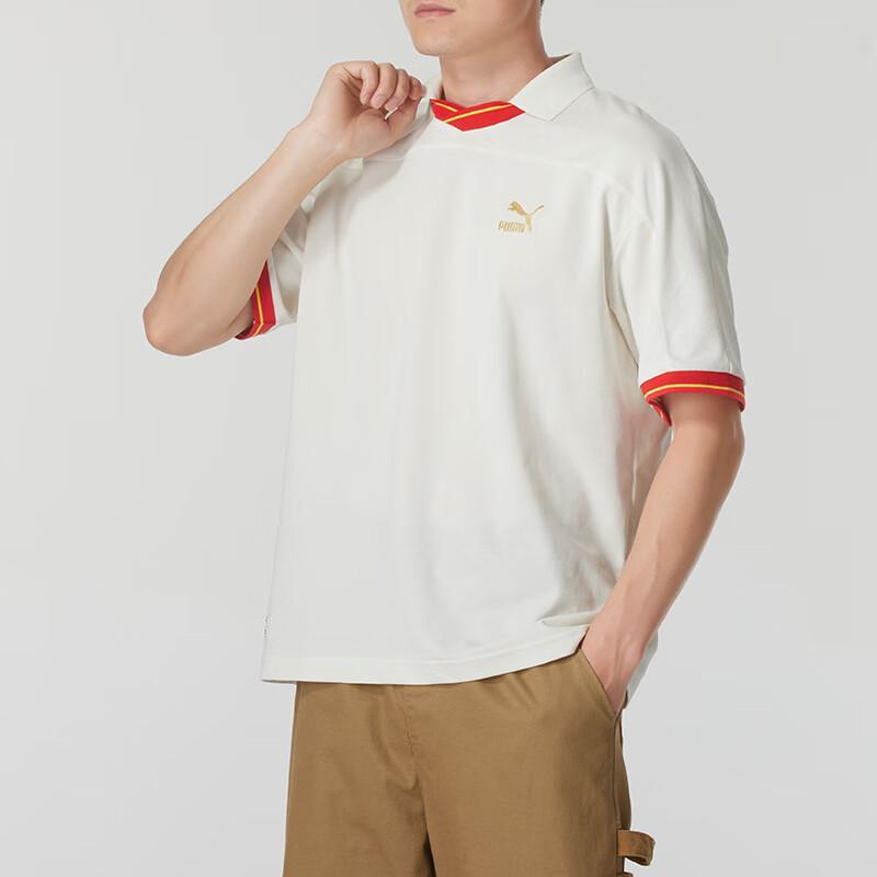 Puma Color Block Breathable Comfortable Short Sleeve T-Shirt Unisex Tops White 629228-65