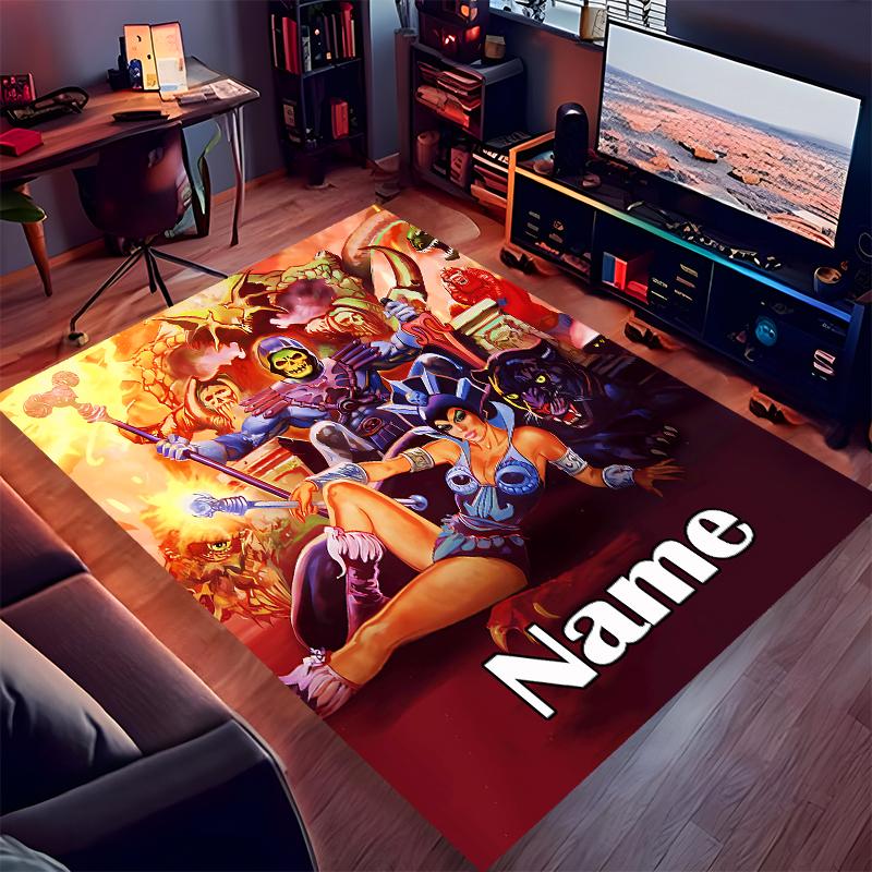 Custom Personalization He-Man and the Masters of the Universe Print Area Rug - Soft, Washable Non-Slip Indoor Mat,Living Room,Home&Office Decorative R