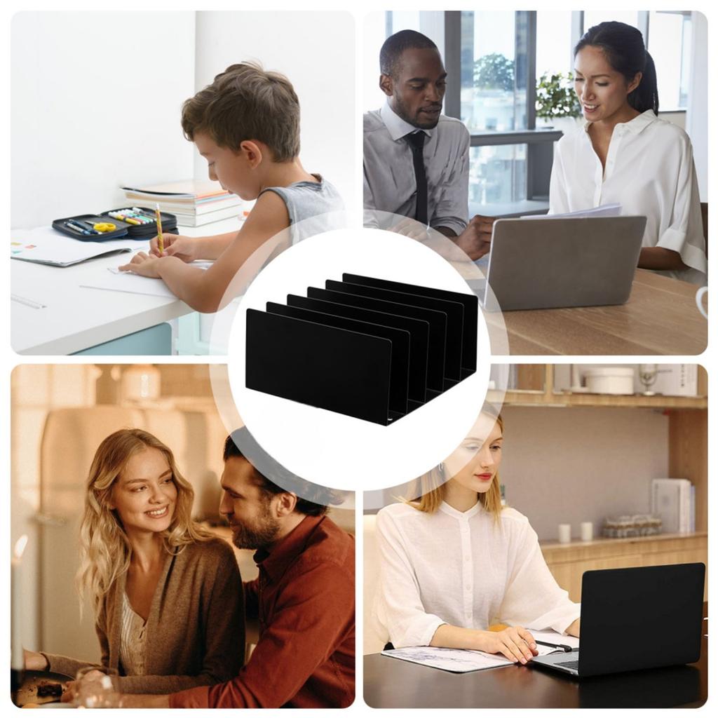 Desktop File Organizer 5 Compartments Iron Integrated Portable File Sorter Organizer for Home