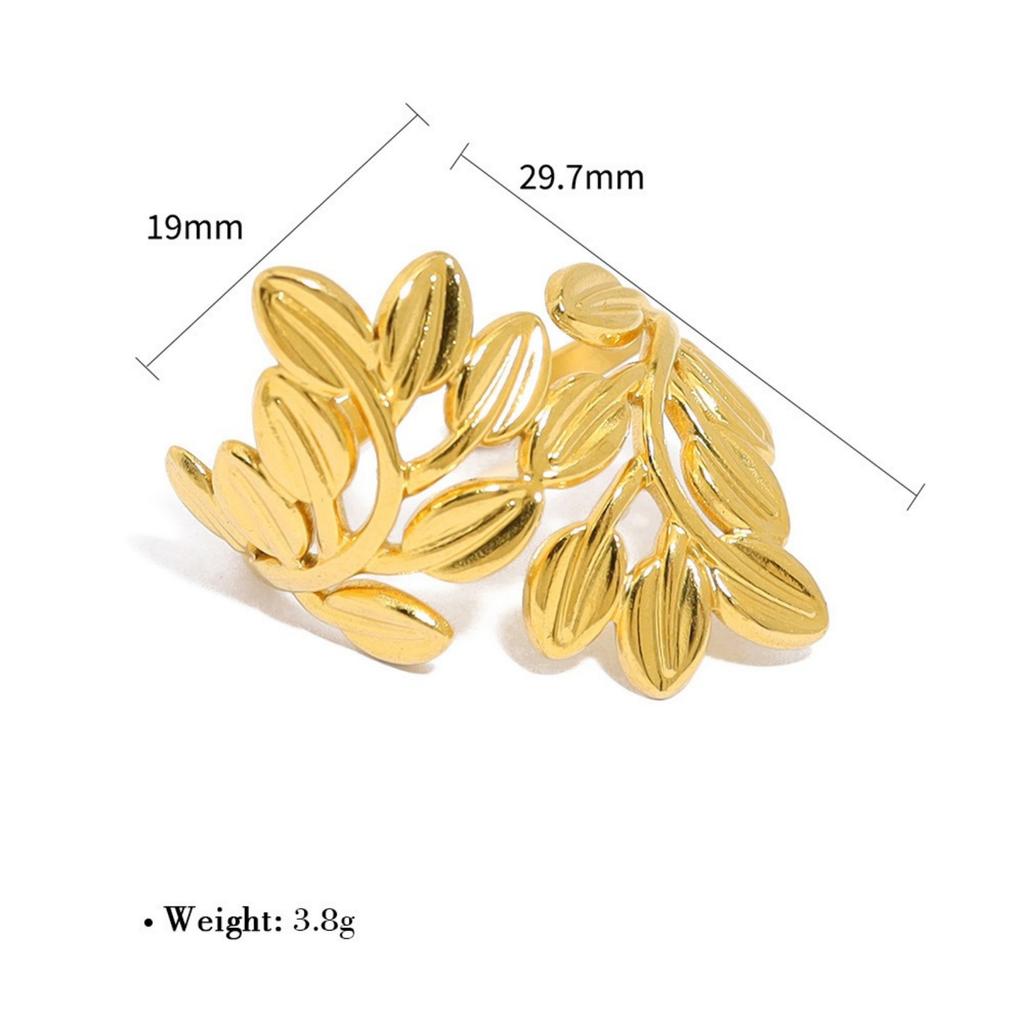 1 Stück Stylischer Ring 18K Vergoldet Mehrfarbig 304 Edelstahl & Zirkonia Offene Ringe Blumenblätter Für Damen Geschenk