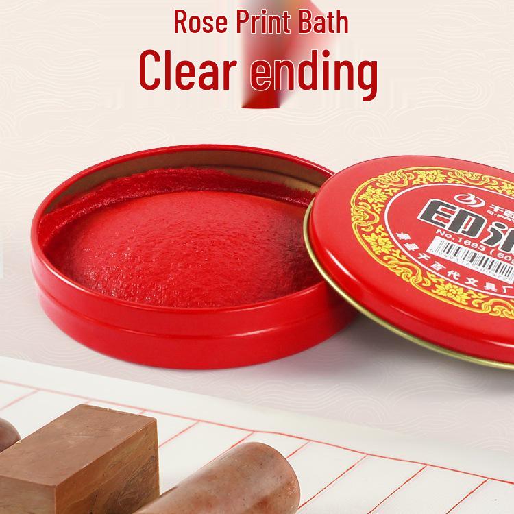 Vintage Red Inkpad with Indonesian Oil for Stamping Seals and Fingerprints