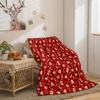 Gingerbread Tree Pattern Flannel Blanket Machine Washable Modern Red Blanket All Seasons Digital Printed Polyester Home Decor