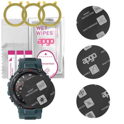 3x apgo MATTE Hybrid ochranné sklo kompatibilní s Amazfit T-Rex Pro, flexibilní nano sklo, skvělá náhrada za tvrzené sklo, odolné proti poškrábání,