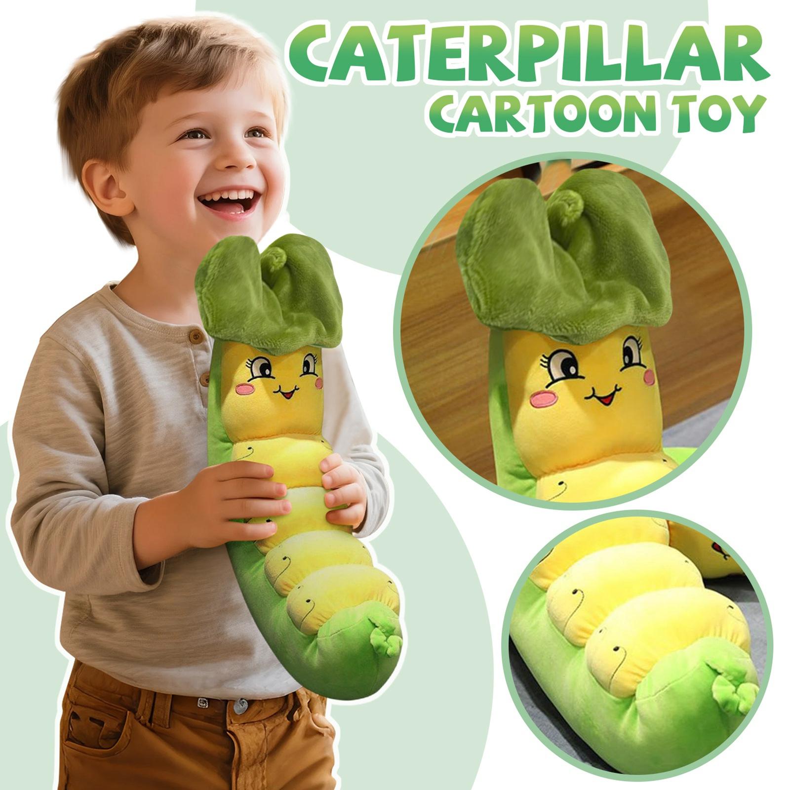 

Мягкие игрушки в виде гусеницы шелкопряда, декоративные подушки, подушки, куклы-листовертки, подарочные тканевые куклы One Size зелёный