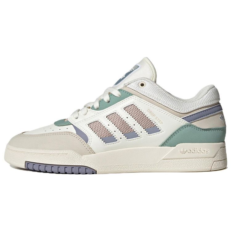 Adidas Originals Drop Step Low Comfortable Trendy Lightweight Durable Low-Top Skate Shoes Women Sneakers White Green Purple IE1834