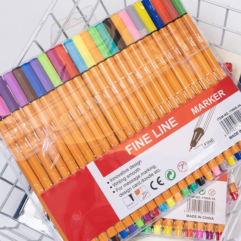 10 Color/18 Color/24 Color Fine Line Pen Set Waterproof Marking Pen Essential For Students Draw Note Sketch Office Supplies Gift