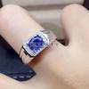 Blue Sapphire Oval Cut Gemstone With 925 Sterling Silver Ring For Men's #229 JL375725407322