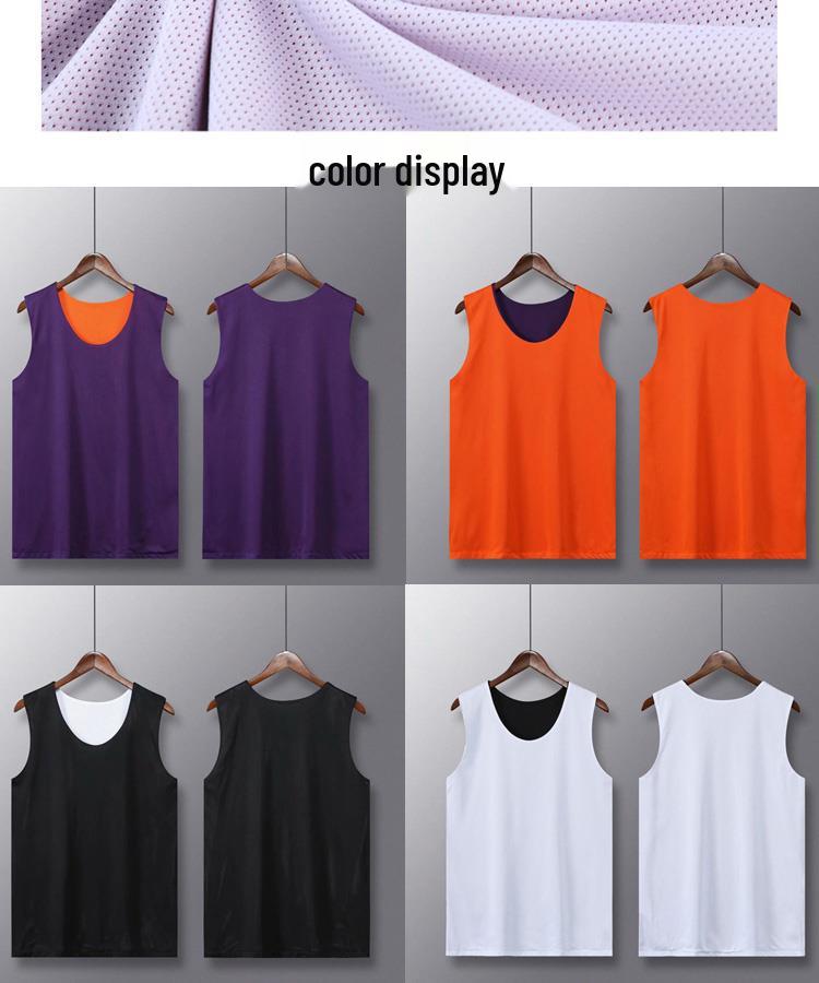 Custom Double-Sided Basketball Jersey: Reversible Sports Vest for Running, Loose Sleeveless Team Uniform with Personalized Printing.