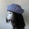 Japanese Striped Fisherman Hat Women Flipped Brim Boater Cap Korean Style Spring Autumn Sun Hat Cute Outdoors