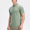 Fila Athletics A.P. Solid Color Casual Woven Breathable Short Sleeve Polo Shirt Men Polo Shirts Wave-Gray-Green A11M431129F-KK