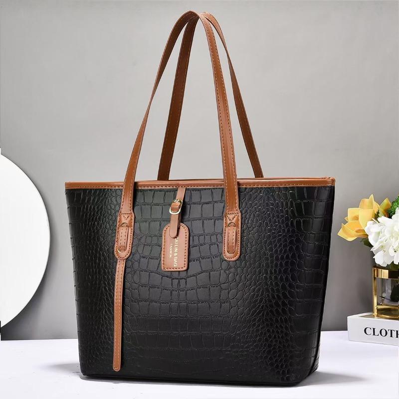Tote bag texture crocodile pattern big bag shoulder bag women s bag hot sale 32*13*27