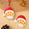 Christmas Tree Ornament for Pets Resin Ornament, Cute Cat Paw/Bone Shaped Xmas Hanging Decoration Memorial Pendant with Santa Hat Tree, Car