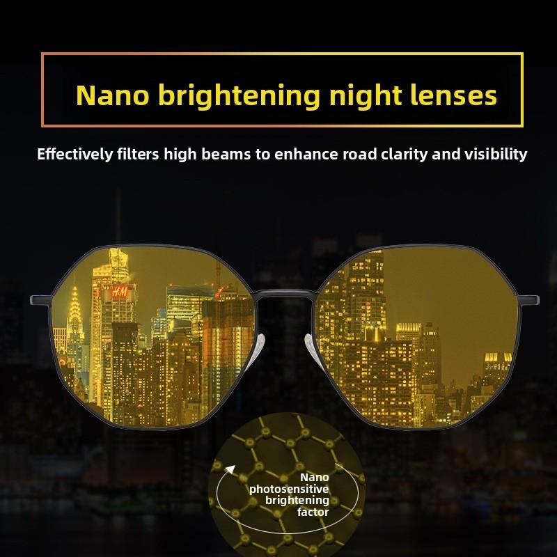 Night Driving Glasses With Yellow Pc Lenses For Men Business Commuting