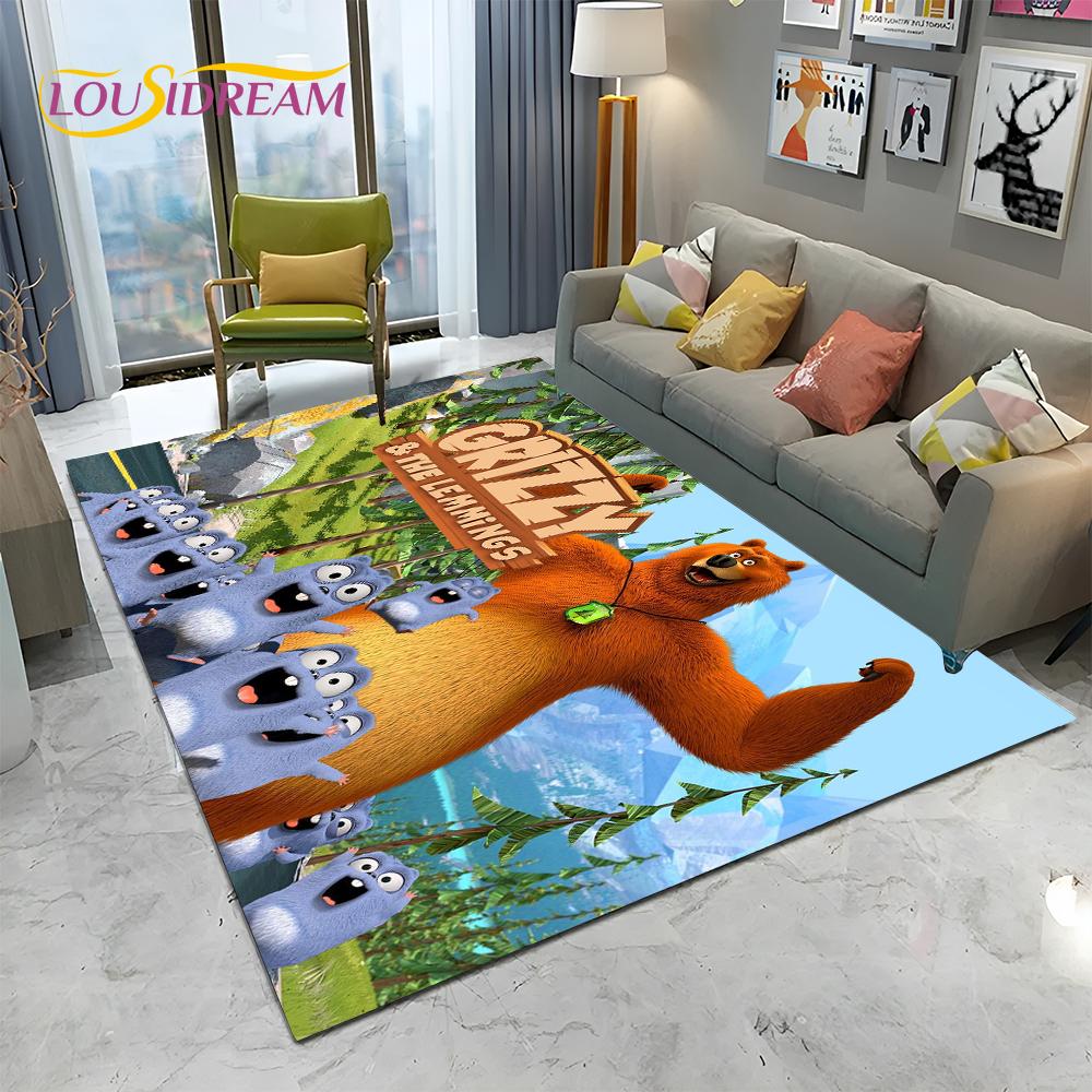 Cartoon Grizzy and The Lemmings Carpet Rug for Home Living Room Bedroom Sofa Doormat Decor,kids Area Rug Floor Mat