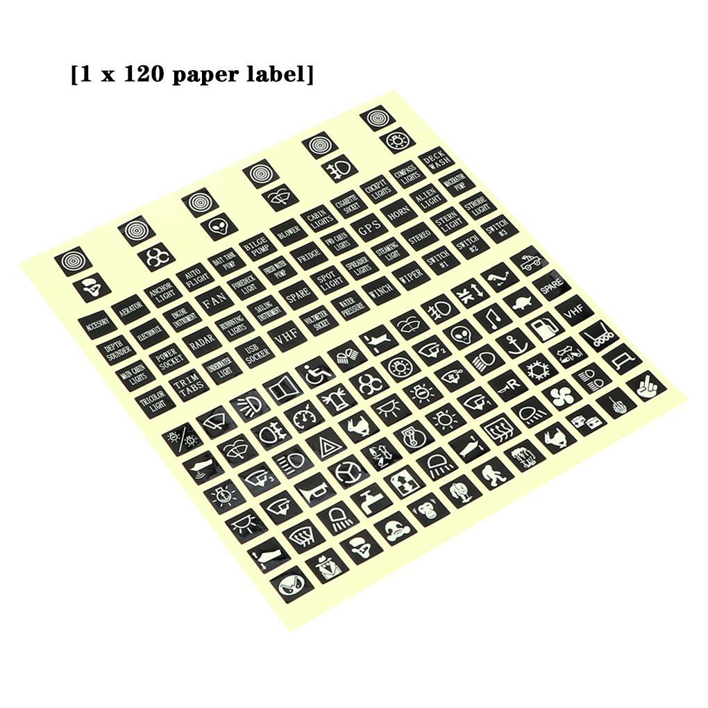 PVC Luminous Rocker Switch Label Car Sticker Truck Instrument Decoration Circuit Panel Decal Car Styling Accessories