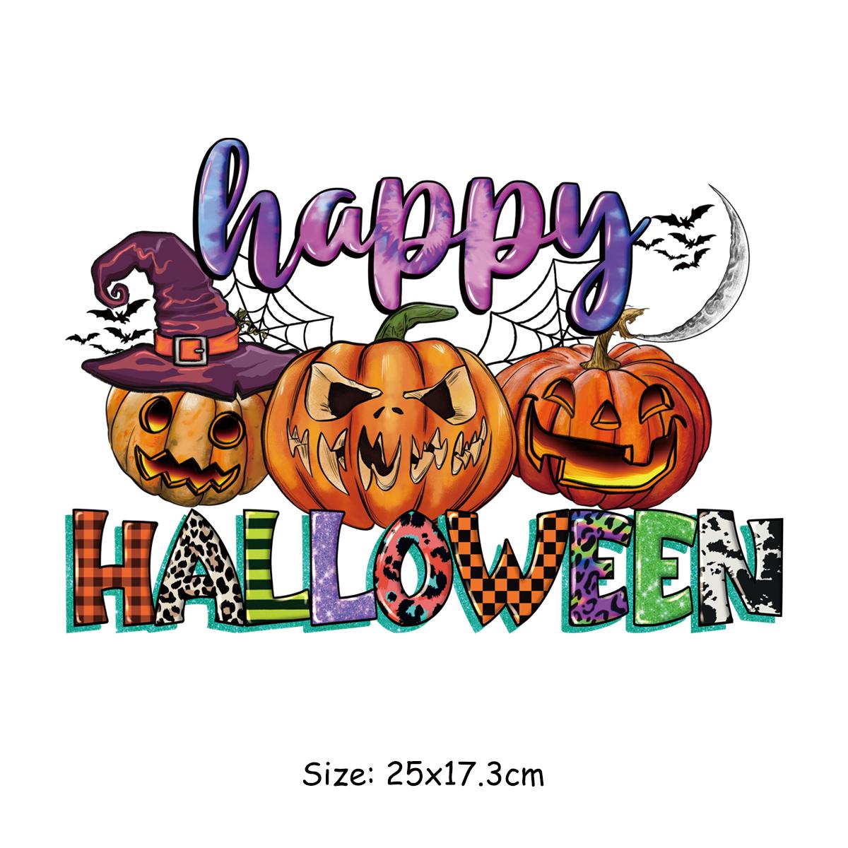 

Нашивки для одежды Happy Halloween Diy Термопресс Толстовки Топы A-Level Моющиеся виниловые полоски Наклейки