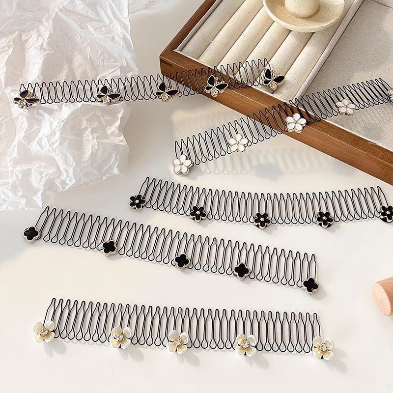 Broken Hair Tidying Artifact Invisible Fixed Hairpin Exquisite Pull Hair Comb Insert Comb Female Temperament Four-leaf Clover Hair Accessories