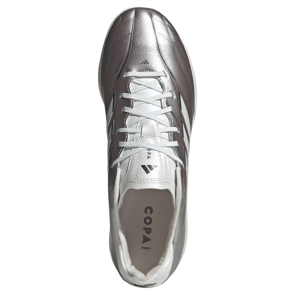 Adidas Copa Pure.4 League Comfortable Fit Outdoor Firm Ground Artificial Grass Soccer Shoes Unisex Soccer Shoes Silver Gray JS2564
