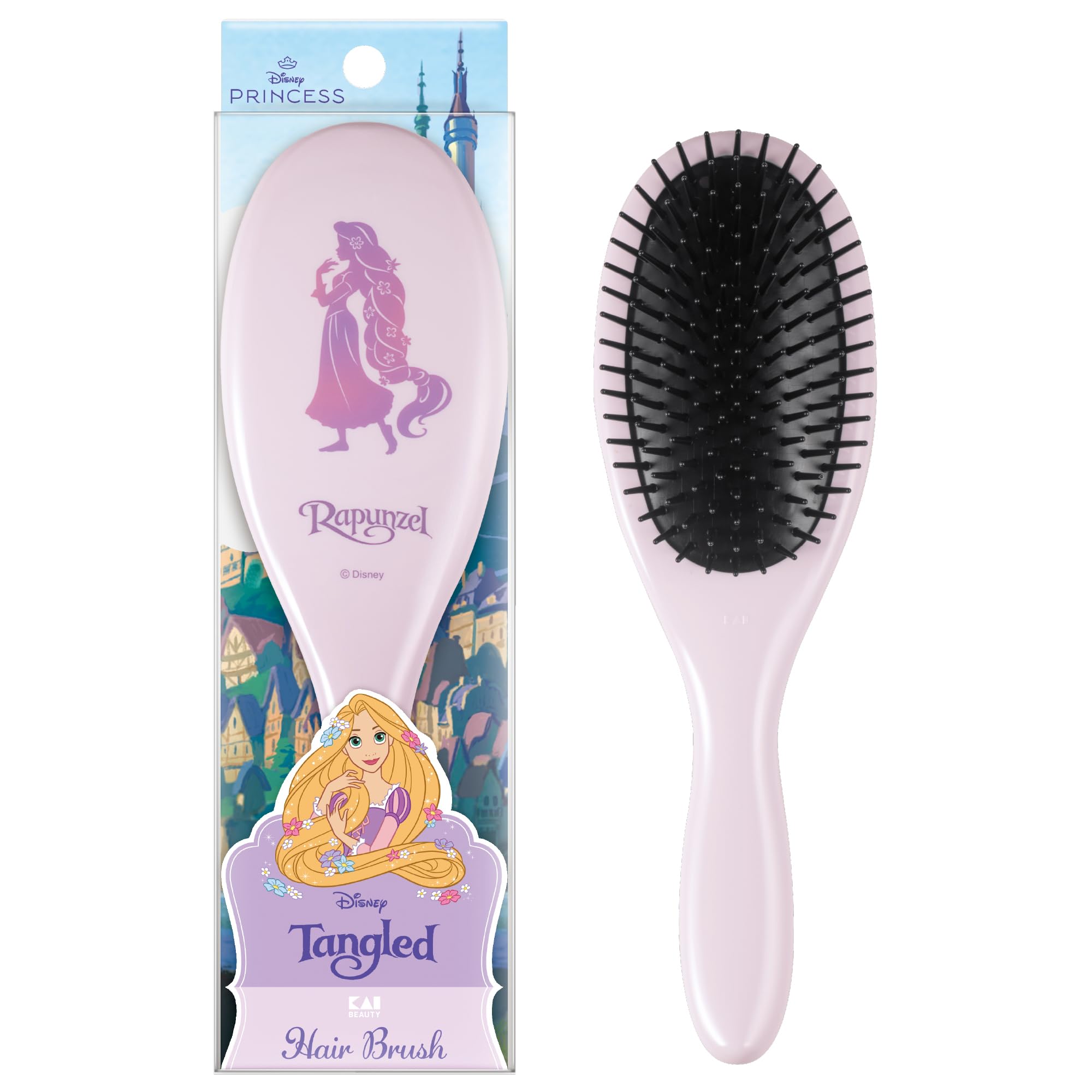

Kai Corporation Disney Princess Rapunzel Poly Comfortable for Hair and Scalp Hairbrush, Hairbrush, Large, KK2108, фиолетовый